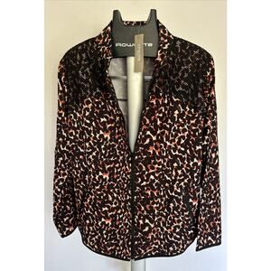 CHICO'S Zenergy Leopard Animal Print Jacket Plus Size 3 Full Zip NWT